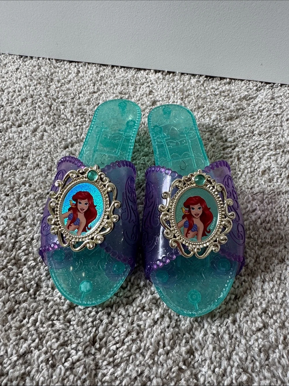 Girls' Ariel Jelly Slide Heels/ Sandals in Teal and Purple